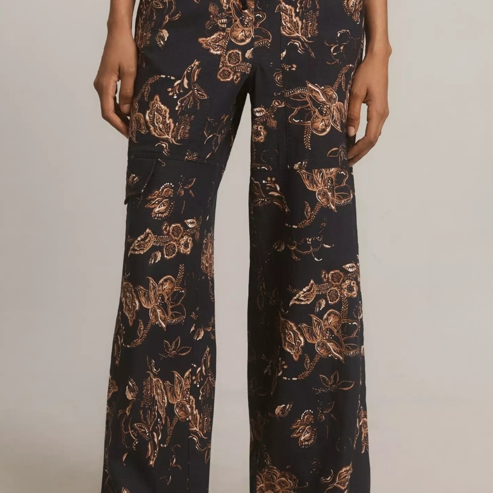 Anthropologie Pilcro Beach Cargo Linen Pants; Size M